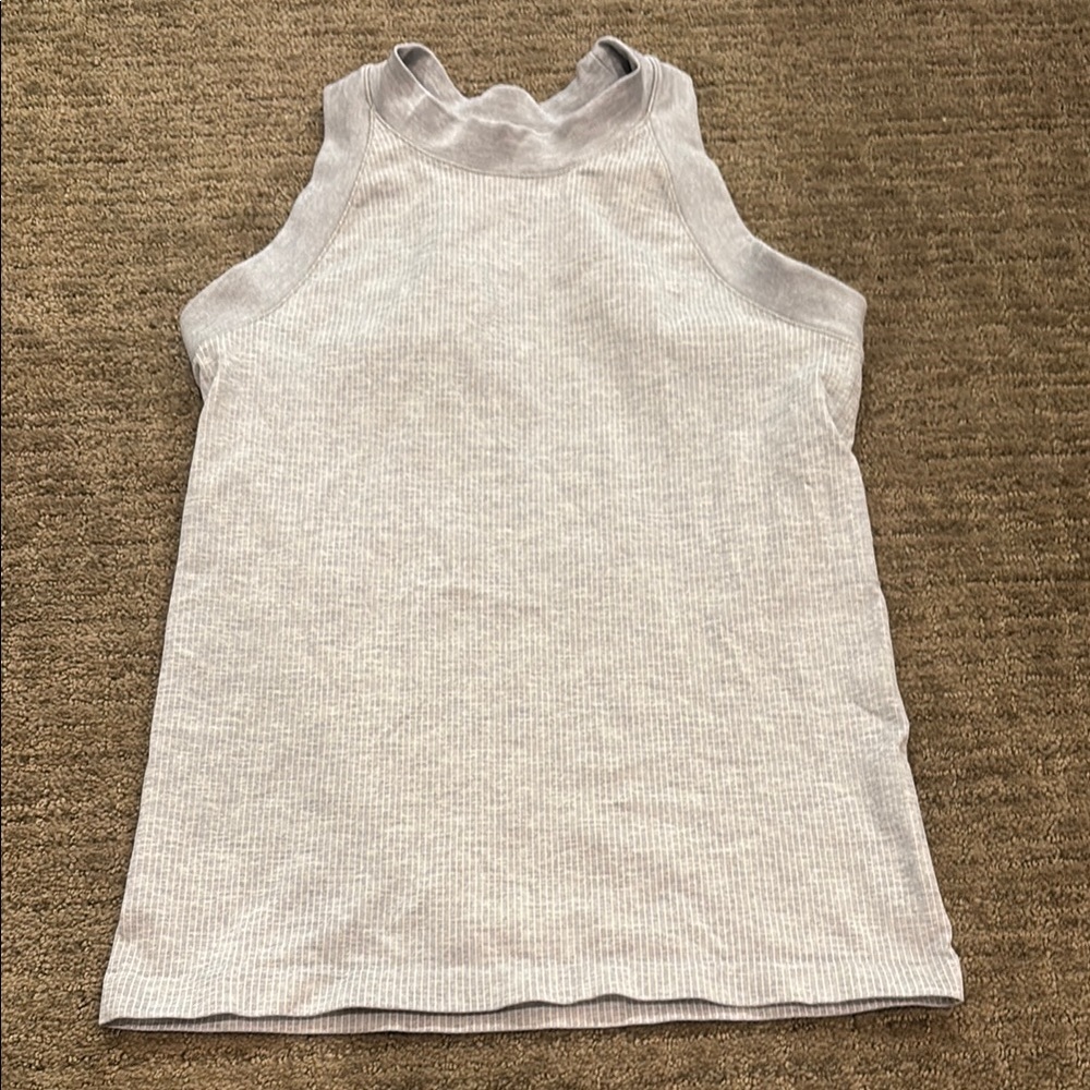 Gray Sleeveless Ribbed Top